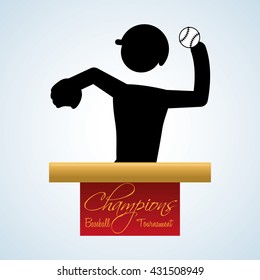Baseball design. sport icon. flat illustration