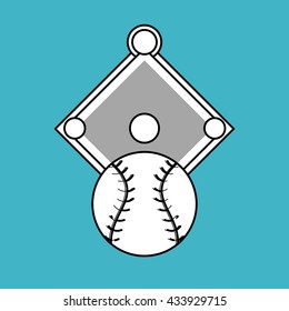 Baseball design. sport icon. Isolated image