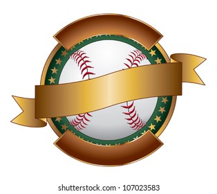 Baseball Design Template Ribbon is an illustration of a baseball design template with ribbon for use with your own text. Great for t-shirt designs.