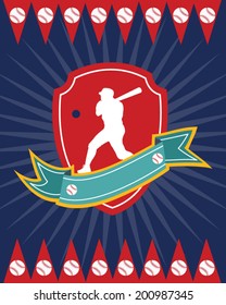 Baseball design in vectors for shirt or card