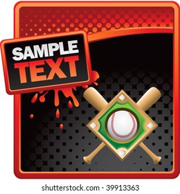 baseball diamond and bats on classy modern style grunge template