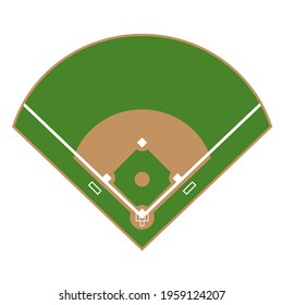 Baseball diamond field top view. Vector flat illustration  ESP10.