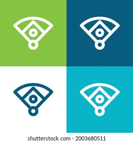 Baseball Diamond Flat four color minimal icon set