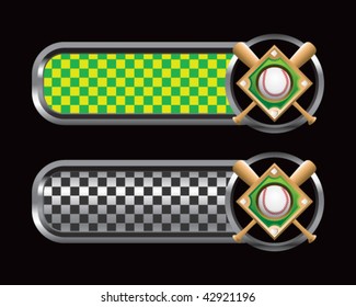baseball diamond green and black checkered tabs
