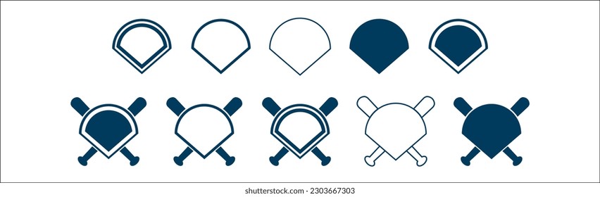 Baseball Diamond. Baseball Home Plate Vector Icon. Vector Template Design. Silhouette. Playing. Home base. Sport. Baseball 