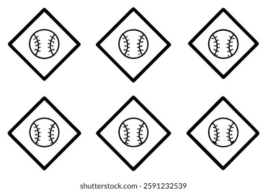 Baseball diamond line art vintage artwork