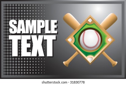 baseball diamond on black halftone banner