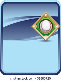 baseball diamond on blue background