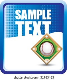 baseball diamond on blue halftone banner