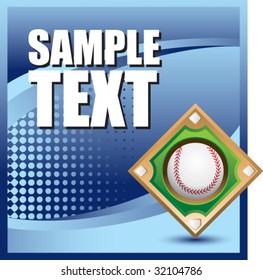 baseball diamond on blue halftone banner