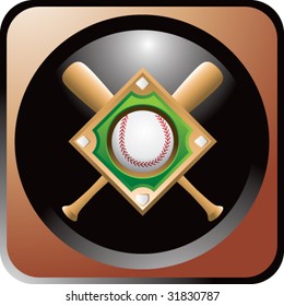 baseball diamond on brown web button