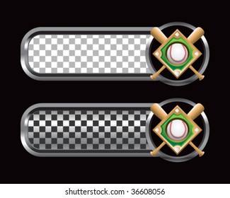 baseball diamond on checkered tabs