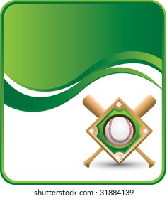 baseball diamond on green background