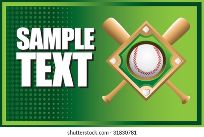 baseball diamond on green halftone banner