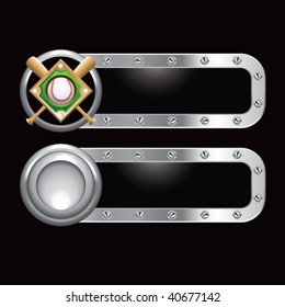 baseball diamond on metal banners
