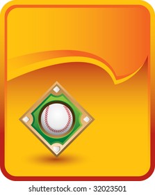 baseball diamond on orange background