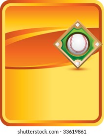 baseball diamond on orange background