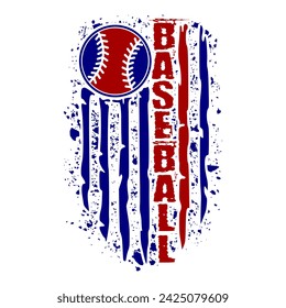 Baseball distressed grunge USA Flag design	
