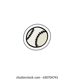 baseball doodle icon, sticker