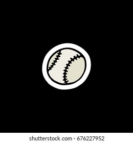 baseball doodle icon, sticker