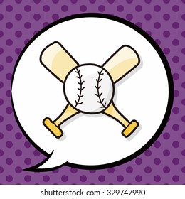 baseball doodle, speech bubble