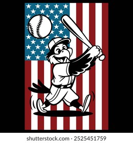 Baseball Eagle American Flag Patriotic Camiseta