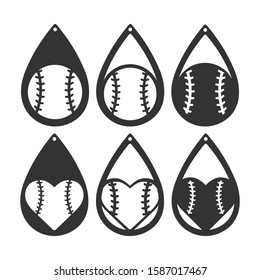 Baseball Earrings - Earring templates svg