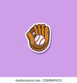 Baseball element cartoon vector illustration sticker. Vector eps 10