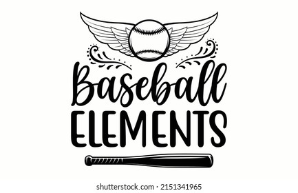 Baseball Elements - Original Brush Script Font. Retro Typeface. Vector Illustration. Good For Textile Print, Posters, Greeting Cards,