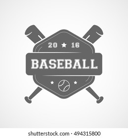 Baseball Emblem Flat Icon On White Background