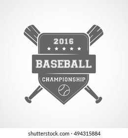 Baseball Emblem Flat Icon On White Background