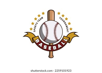 Baseball emblem logo design, sport symbol of baseball team and tournament