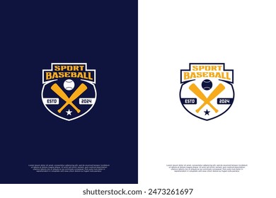 Baseball emblem logo design for team sport