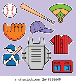 ilustração de cor do vetor do emblema do beisebol