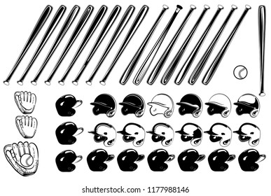 baseball equipment bats protective helmets balls gloves