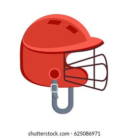 Baseball equipment. Batting protective helmets. Flat vector cartoon illustration. Objects isolated on a white background.