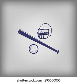  baseball equipment helmet, baseball bats and baseball. 