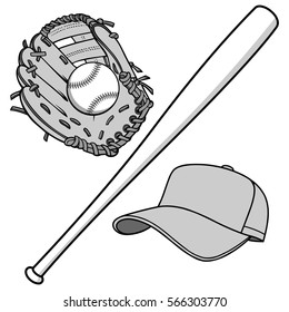 Baseball Equipment Illustration