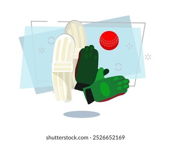 Baseball equipment illustration. Gloves, ball, shin guard. Sport concept. Vector illustration can be used for topics like professional sport, playing, outside, game