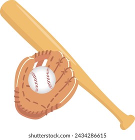 The baseball equipment isolated on white background