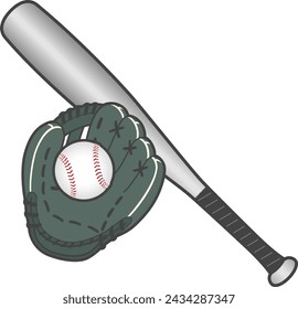 The baseball equipment isolated on white background