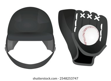 Baseball equipment  set. vector illustration