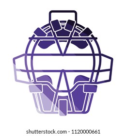 Baseball face protector icon. Flat color design. Vector illustration.