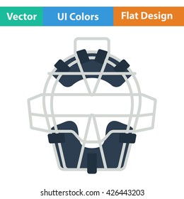 Baseball face protector icon. Flat design. Vector illustration.