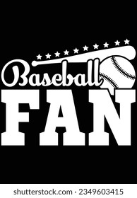 Baseball fan vector art design, eps file. design file for t-shirt. SVG, EPS cuttable design file