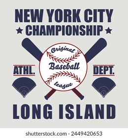 Baseball Fashion Typography Graphics. New York Sport T-shirt Design. Vector