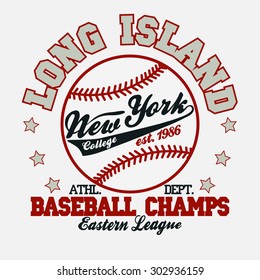 Baseball Fashion Typography Graphics. New York Sport T-shirt Design. Vector