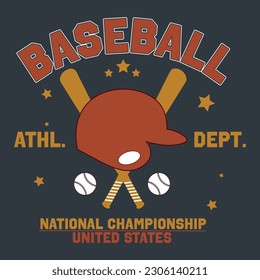 Baseball Fashion Typography Graphics. Sport T-shirt Design. Vector