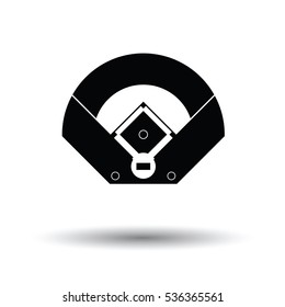 Baseball field aerial view icon. White background with shadow design. Vector illustration.