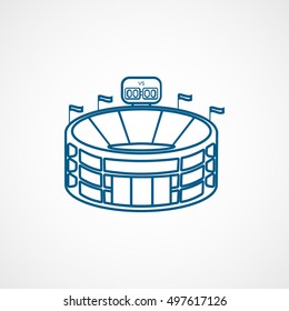 Baseball Field Blue Line Icon On White Background
